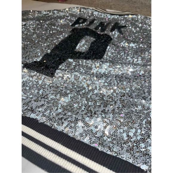 RARE Victoria's Secret Pink Full Sequin BLING Varsity Jacket Fashion Show 2013 C - Picture 9 of 15